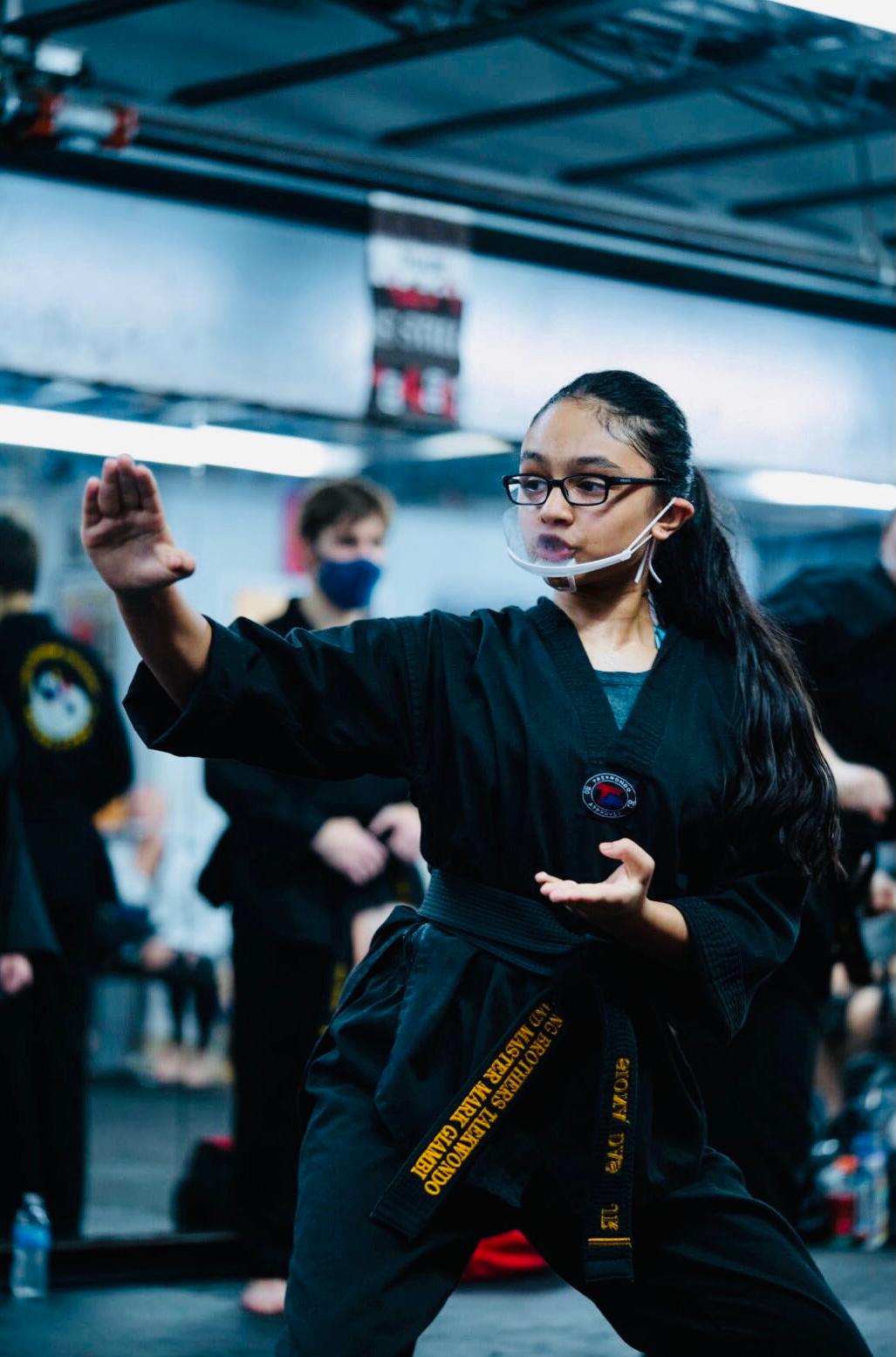 Siona competing in a martial-arts event.